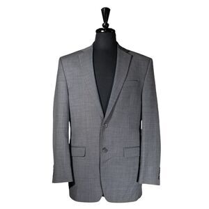 Chaps Ralph Lauren Mens Blazer Gray Wool Blend Stretch Jacket Sport Coat 38R